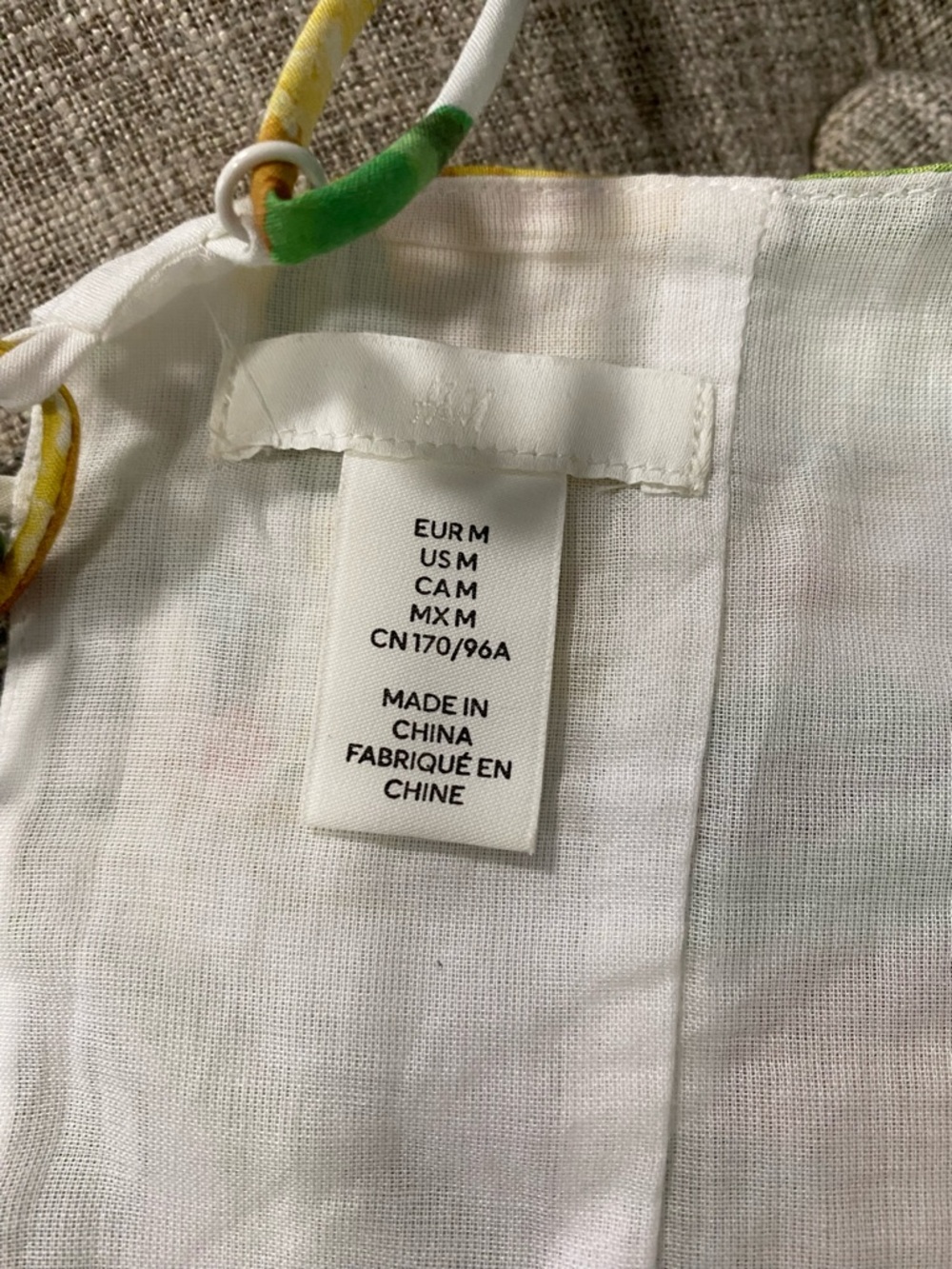 H&M White Midi Dress with Yellow Lemon and Green Leaf Print - Picture 5 of 6